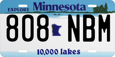 MN license plate 808NBM