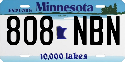 MN license plate 808NBN