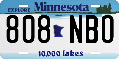 MN license plate 808NBO