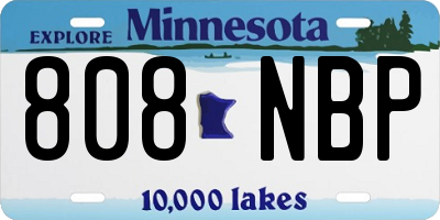MN license plate 808NBP