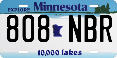 MN license plate 808NBR