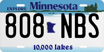 MN license plate 808NBS