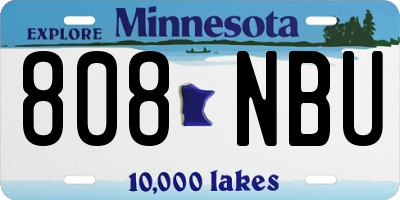 MN license plate 808NBU