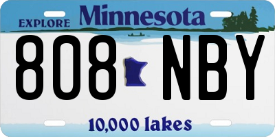 MN license plate 808NBY