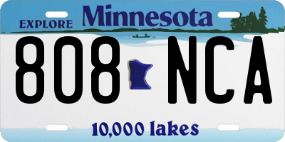 MN license plate 808NCA