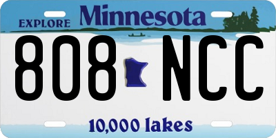 MN license plate 808NCC