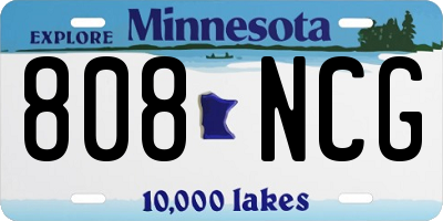 MN license plate 808NCG