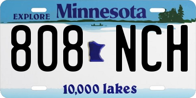 MN license plate 808NCH