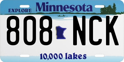 MN license plate 808NCK