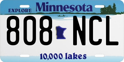MN license plate 808NCL