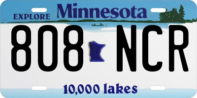 MN license plate 808NCR
