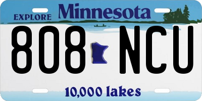 MN license plate 808NCU