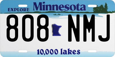 MN license plate 808NMJ
