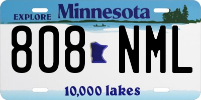 MN license plate 808NML