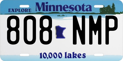 MN license plate 808NMP