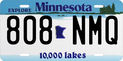 MN license plate 808NMQ