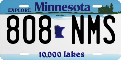 MN license plate 808NMS