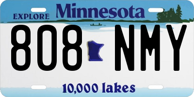 MN license plate 808NMY