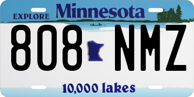 MN license plate 808NMZ