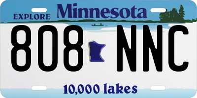MN license plate 808NNC