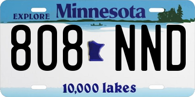 MN license plate 808NND