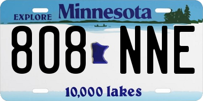 MN license plate 808NNE