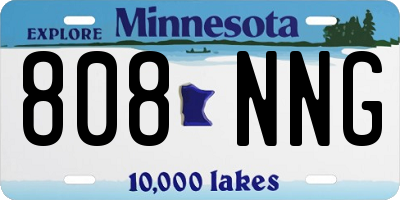 MN license plate 808NNG