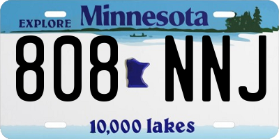 MN license plate 808NNJ
