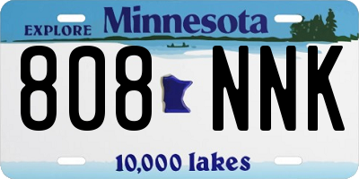 MN license plate 808NNK