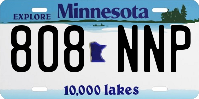 MN license plate 808NNP
