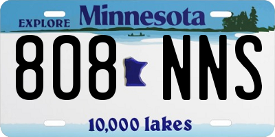 MN license plate 808NNS