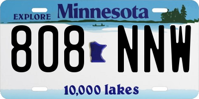 MN license plate 808NNW