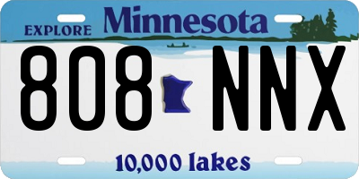 MN license plate 808NNX