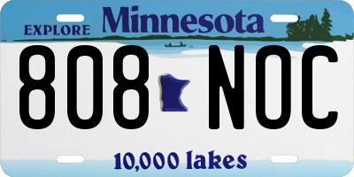 MN license plate 808NOC