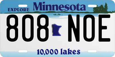 MN license plate 808NOE