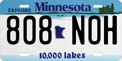 MN license plate 808NOH