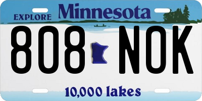 MN license plate 808NOK