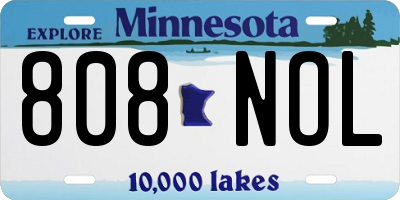 MN license plate 808NOL