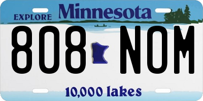 MN license plate 808NOM