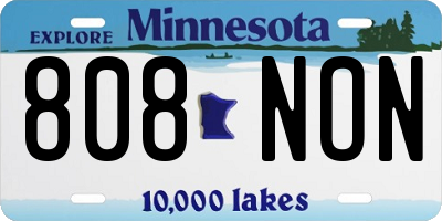 MN license plate 808NON
