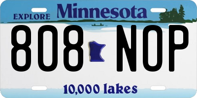 MN license plate 808NOP