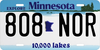 MN license plate 808NOR