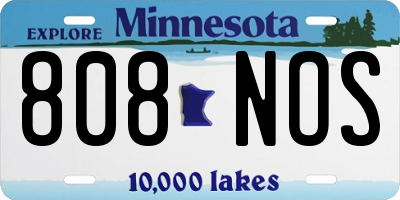 MN license plate 808NOS