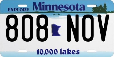 MN license plate 808NOV