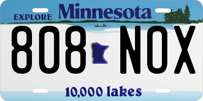 MN license plate 808NOX