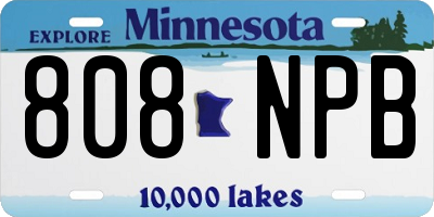 MN license plate 808NPB