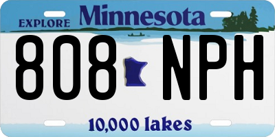 MN license plate 808NPH
