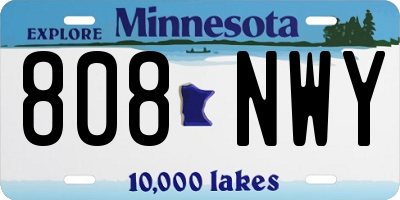 MN license plate 808NWY
