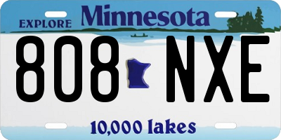 MN license plate 808NXE