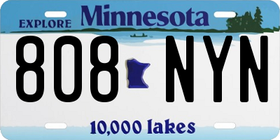 MN license plate 808NYN